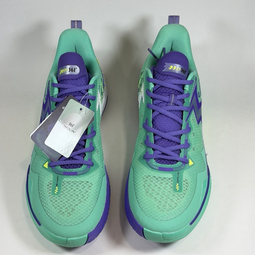 361 Degrees Big 3 V Size-US 11.5 Mens Quick Ignite C 2421-9111 Green Purple - Picture 7 of 8